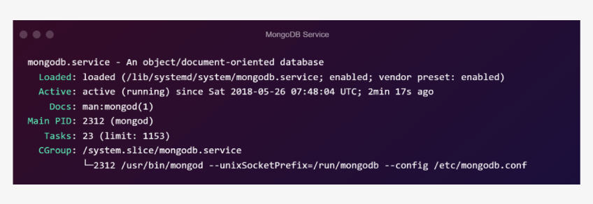 install mongoDB status